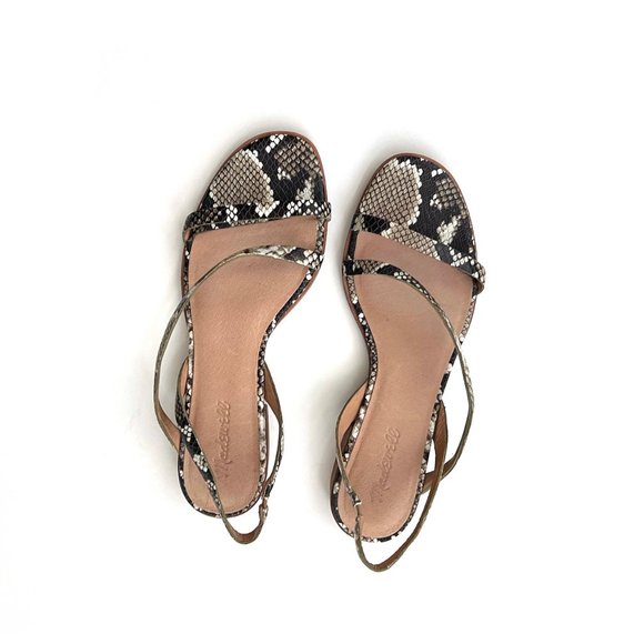 Madewell Sandals Heidi Slingback Snake Print Pattern, size 8.5 - Picture 5 of 10